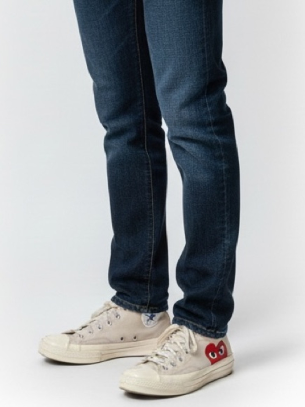 Comme des Garçons PLAY Beige High-Top Converse Chuck Taylor 8